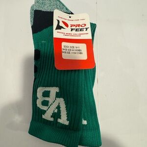 Pro Feet Athletic Crew Socks Green Black Size 9-11 NWT Cushioned Performance
